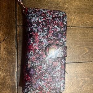 Floral Wallet with Snap Closure